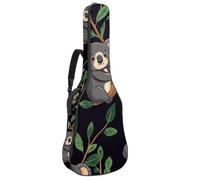 Mignon chaton et chiot avec lunettes et ananas rembourré, housse de protection pour guitare acoustique, housse de transport pour guitare électrique basse classique, Multicolore 05, 42.9x16.9x4.7 in,