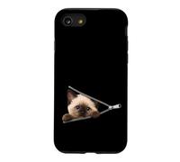 Mignon Chaton regardant la Fermeture éclair Visage de Chat Coque pour iPhone SE (2020) / 7/8