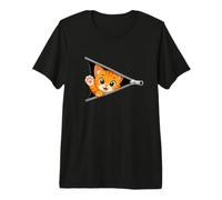 Mignon Chaton regardant la Fermeture éclair Visage de Chat T-Shirt Haut de Gamme