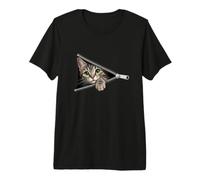 Mignon Chaton regardant la Fermeture éclair Visage de Chat T-Shirt Haut de Gamme