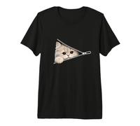 Mignon Chaton regardant la Fermeture éclair Visage de Chat T-Shirt Haut de Gamme
