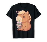 Mignon Cheval Bubble Tea Kawaii Anime Chevaux Amoureux T-Shirt