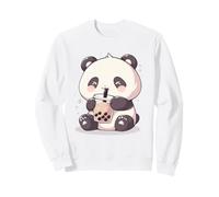 Mignon Chibi Panda en sirotant Un thé Boba Kawaii Bubble Art Sweatshirt