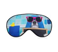 Mignon chien bleu couleur serviette masque de sommeil avec les yeux bandés jaune canard dans la salle de bain réglable super lisse doux masque pour les yeux pour hommes femmes voyage et sieste