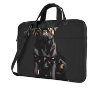 Mignon chien carlin noir -échelle standard-2_00x Imprimer Pratiques Sacs pour ordinateur portable Élégant et protecteur Style Unique, Noir , 13 inch