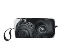 Mignon Chien Carlin Noir, Trousse de Maquillage Trousse à cosmétiques Trousse de Toilette de Voyage Portable Pochette de Maquillage