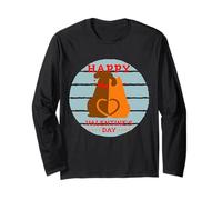 Mignon Chien Chat Amour Coeur amitié Lien Animal Minimaliste Manche Longue