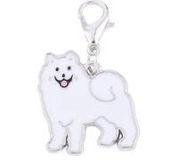 Mignon Chien Keychain Métal Chiot Tag Samoyed Animal Accessoires Collier Collier Pendentif Décoratif Décoratif Porte-clés