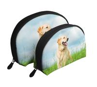 Mignon Chien Labrador imprimé, Trousse de Maquillage Coquille Femme Petit Porte-Monnaie Trousse de Toilette Trousse à cosmétiques 2 pièces
