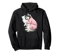 Mignon Chien Malamute de l'Alaska endormi en Pyjama Art du Coucher Sweat à Capuche