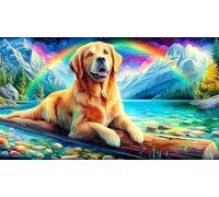 Mignon-Chien Puzzle 1000 Pieces Cadeau Unique Jeu éducatif défi Jouet de qualité supérieure Peinture Art pour Adultes et Enfants à partir de 14 Ans mignon-chien38x52cm/1000pcs