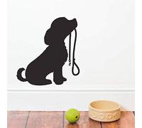 Mignon Chien Silhouette Stickers Muraux Salon Décoration De La Maison Chiot Avec Plomb Stickers Muraux Animalerie Fenêtre Décoration Murale Animal Mural 46X42Cm