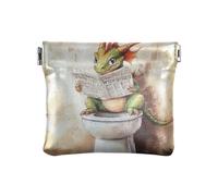 Mignon Chihuahua Chihuahua Rétro Baignoire Femmes Porte-monnaie Cuir PU Fermoir Mignon Portefeuille Porte-cartes pour Filles Femmes, Joli dragon vintage lisant le journal, 1 size, Moderne