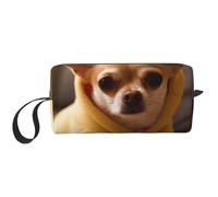 Mignon Chihuahua déprimé Imprimé Trousse de Maquillage avec Poignée Léger Portable Organisateur Cosmétique pour Voyage, Gym & Usage Quotidien - Cadeau pour Femme Fille, blanc, Taille unique, Trousse