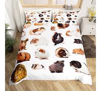 Mignon Cochon d'Inde Enfants 3D Cavy Motif Parure de Lit 200x200cm Belle Animal Imprimé Housse de Couette pour Enfants Filles Adultes Microfibre Thème Animal Parure Housse de Couette Room Decor