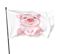 Mignon cochon drapeau 4x6 FT drôle Animal cochon maison drapeaux grand bienvenue cour bannières maison jardin cour pelouse décor rose