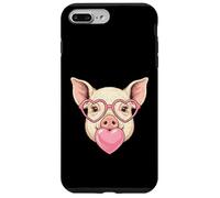 Mignon Cochon soufflant Rose Valentine Coeur Bubble Gum Coque pour iPhone 7 Plus/8 Plus