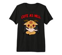 Mignon comme l'enfer Bébé Satan Chèvre Satanisme Mignon T-Shirt Haut de Gamme