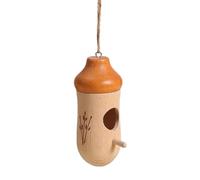 Mignon confortable en bois naturel pour oiseaux de petite taille, perruches pour animaux de compagnie, colibri, moineaux, cage à oiseaux pour l'extérieur ou l'extérieur, nichoir à oiseaux en bois à