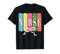 Mignon Coquette Bow Infirmière Floral Printemps Fleurs RN T-Shirt