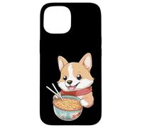 Mignon Corgi Ramen Mangeur de Nouilles Chien Kawaii Foodie Coque pour iPhone 15
