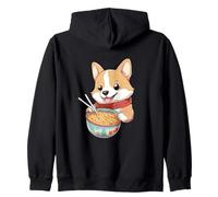 Mignon Corgi Ramen Mangeur de Nouilles Chien Kawaii Foodie Sweat à Capuche