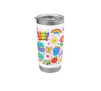 Mignon Crayon Apple Crayon Enseignant Enfant Retour à l'École Fournitures Gobelet isotherme en acier inoxydable double paroi