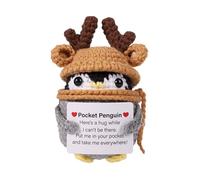 Mignon Crochet Positif - Jouet de Soutien émotionnel, Petits Ornements positifs | Animaux en Tricot Qui tiennent des poupées en Crochet avec Message Positif, à Collectionner émotionnelle