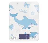 Mignon Dauphin bleu dessin animé LCD balance pour nourriture 5kg/5g balance avec 4 unités pour la cuisson des épices régimes (piles non incluses)