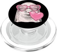 Mignon Dauphin soufflant Rose Valentine Coeur Bubble Gum PopSockets PopGrip pour MagSafe