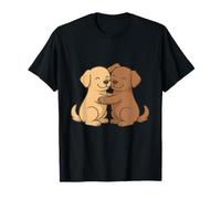 Mignon De Dessin Animé De Chiot étreignant Des Chiens T-Shirt
