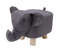 Mignon de Dessin animé en Forme D'éléphant, Pouf Edianmal rembourré Doux avec Cadre en Bois Fort, Tabouret d'animaux Polyvalent pour Chambre, Salon, Pépinière, Parc (Gris foncé)