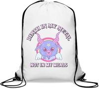 Mignon Death Metal Angel Death in My Metal Not in My Meals Sac de gym décontracté avec cordon de serrage Blanc