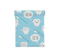 Mignon Dentiste Hygiéniste Dentaire Imprimer Bleu, Sac de Rangement pour Femmes, Portefeuille supérieur à Presser, Petit Porte-Monnaie, Pochette de Changement