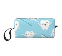 Mignon Dentiste Hygiéniste Dentaire Imprimer Bleu, Trousse de Maquillage Trousse à cosmétiques Trousse de Toilette de Voyage Portable Pochette de Maquillage