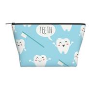 Mignon Dentiste Hygiéniste Dentaire Imprimer Bleu, Trousse de Toilette Trousse de Maquillage Sac à cosmétiques Trousse de Toilette de Voyage Portable