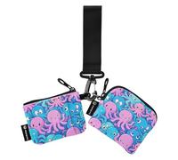 Mignon dessin animé animal mer organiseurs d'argent mince portable carte de crédit portefeuille organisateur avec poche zippée pour un usage quotidien 2 pcs para mètre tarjetas de credito