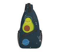 Mignon Dessin Animé Avocat Fruit Espace Planète Croix Poitrine Sac à bandoulière