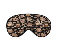 Mignon dessin animé hiboux sommeil masque pour les yeux doux couvre les yeux bloquant les lumières bandeau avec sangle réglable pour la sieste de voyage