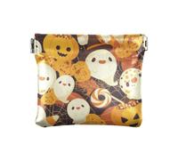 Mignon dessin animé jaune citrouille Halloween mode PU cuir petite pièce de monnaie pratique mini portefeuille pour hommes femmes voyage monedero chico para monedas