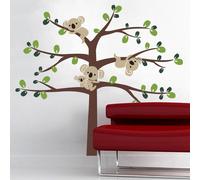 Mignon dessin animé Koala et arbre Sticker mural amovible Décoration murale de salon stylée