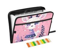 Mignon dessin animé Lavendor cerf dossiers larges dossiers 13 poches format A4 lettre avec fermeture éclair pour documents grands dossiers de dossiers carpetas de