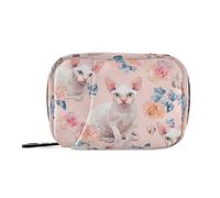Mignon Devon Rex Cats Blush Sac à médicaments pour voyage avec compartiments détachables Réutilisable Pilulier pour sac à main