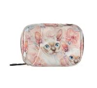 Mignon Devon Rex Cats Blush Sac de premiers secours avec compartiments amovibles Sac à pilules pratique Organisateur Portefeuille