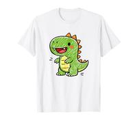 Mignon Dino Doodle Kids Dessin Kawaii Dinosaures Amoureux T-Shirt