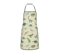 Mignon dinosaures Dino rayé marron tablier pour femme homme adolescent avec poches tabliers pour cuisine Chef cuisine barbecue