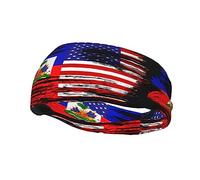 Mignon Drapeau d'Haïti Bandeaux Femmes Hommes Drapeau haïtien Bandeau de Sport Bandeaux pour la Course à Pied Fitness Yoga Cyclisme