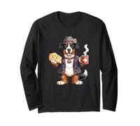 Mignon drôle Bouvier Bernois Chien Café Fromage Suisse Drapeau Manche Longue
