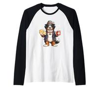 Mignon drôle Bouvier Bernois Chien Café Fromage Suisse Drapeau Manche Raglan