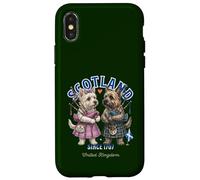 Mignon drôle Cairn Terrier Chiens Couple Cornemuse Ecosse Coque pour iPhone X/XS